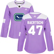 Women's Adidas Vancouver Canucks Sven Baertschi Purple Fights Cancer Practice Jersey - Authentic