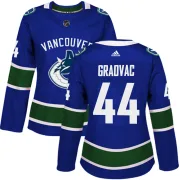 Women's Adidas Vancouver Canucks Tyler Graovac Blue Home Jersey - Authentic