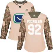 Women's Adidas Vancouver Canucks Vasily Podkolzin Camo Veterans Day Practice Jersey - Authentic