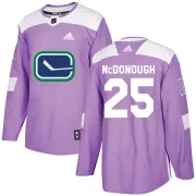 Youth Adidas Vancouver Canucks Aidan McDonough Purple Fights Cancer Practice Jersey - Authentic