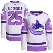 Youth Adidas Vancouver Canucks Aidan McDonough White/Purple Hockey Fights Cancer Primegreen Jersey - Authentic