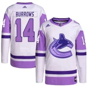 Youth Adidas Vancouver Canucks Alex Burrows White/Purple Hockey Fights Cancer Primegreen Jersey - Authentic