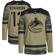 Youth Adidas Vancouver Canucks Brad Richardson Camo Military Appreciation Practice Jersey - Authentic