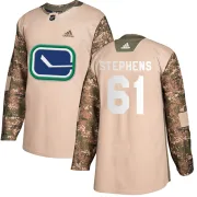 Youth Adidas Vancouver Canucks Devante Stephens Camo Veterans Day Practice Jersey - Authentic