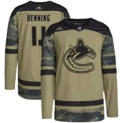 Youth Adidas Vancouver Canucks Jim Benning Camo Military Appreciation Practice Jersey - Authentic