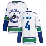 Youth Adidas Vancouver Canucks Jim Benning White zied Away Jersey - Authentic