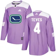 Youth Adidas Vancouver Canucks Josh Teves Purple Fights Cancer Practice Jersey - Authentic