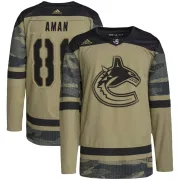 Youth Adidas Vancouver Canucks Nils Aman Camo Military Appreciation Practice Jersey - Authentic