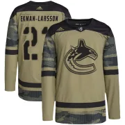 Youth Adidas Vancouver Canucks Oliver Ekman-Larsson Camo Military Appreciation Practice Jersey - Authentic