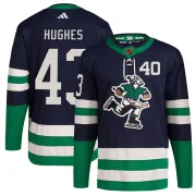 Youth Adidas Vancouver Canucks Quinn Hughes Navy Reverse Retro 2.0 Jersey - Authentic