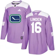 Youth Adidas Vancouver Canucks Trevor Linden Purple Fights Cancer Practice Jersey - Authentic