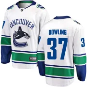 Youth Fanatics Branded Vancouver Canucks Justin Dowling White Away Jersey - Breakaway